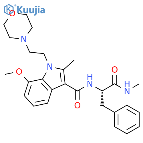 1H-Indole-3-carboxamide,7-methoxy-2-methyl-N-[(1S)-2-(methylamino)-2-oxo-1-(phenylmethyl)ethyl]-1-[2-(4-morpholinyl)ethyl]- structure