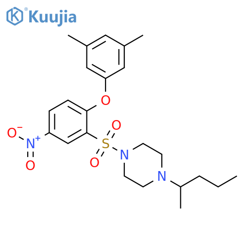 Piperazine,1-[[2-(3,5-dimethylphenoxy)-5-nitrophenyl]sulfonyl]-4-(1-methylbutyl)- structure