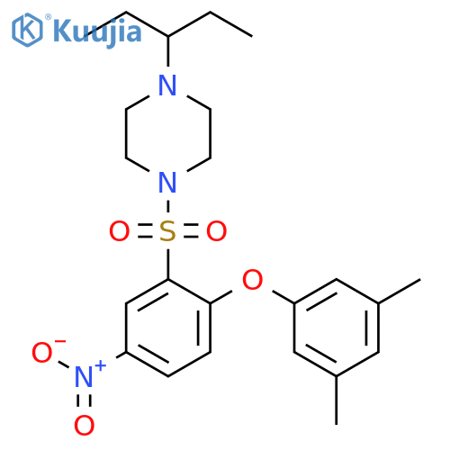 Piperazine,1-[[2-(3,5-dimethylphenoxy)-5-nitrophenyl]sulfonyl]-4-(1-ethylpropyl)- structure