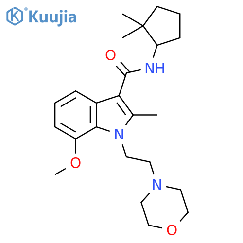 1H-Indole-3-carboxamide,N-(2,2-dimethylcyclopentyl)-7-methoxy-2-methyl-1-[2-(4-morpholinyl)ethyl]- structure