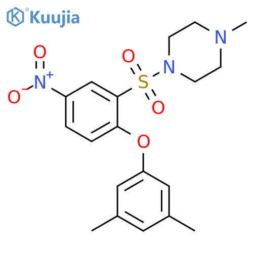 Piperazine, 1-[[2-(3,5-dimethylphenoxy)-5-nitrophenyl]sulfonyl]-4-methyl- structure
