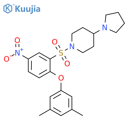 Piperidine,1-[[2-(3,5-dimethylphenoxy)-5-nitrophenyl]sulfonyl]-4-(1-pyrrolidinyl)- structure