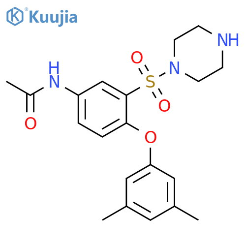 Acetamide, N-[4-(3,5-dimethylphenoxy)-3-(1-piperazinylsulfonyl)phenyl]- structure