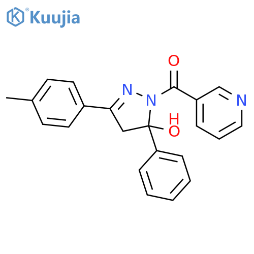 1H-Pyrazol-5-ol,4,5-dihydro-3-(4-methylphenyl)-5-phenyl-1-(3-pyridinylcarbonyl)- structure