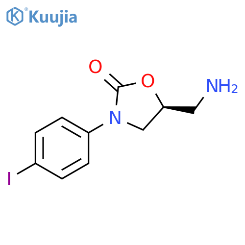 2-Oxazolidinone, 5-(aminomethyl)-3-(4-iodophenyl)-, (5S)- structure