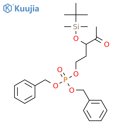 Phosphoric acid,(3S)-3-[[(1,1-dimethylethyl)dimethylsilyl]oxy]-4-oxopentylbis(phenylmethyl) ester structure