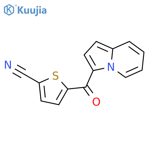 2-Thiophenecarbonitrile, 5-(3-indolizinylcarbonyl)- structure