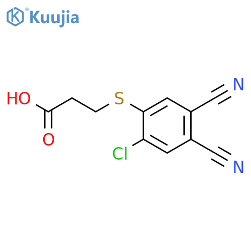 Propanoic acid, 3-[(2-chloro-4,5-dicyanophenyl)thio]- structure