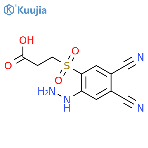 Propanoic acid, 3-[(4,5-dicyano-2-hydrazinophenyl)sulfonyl]- structure