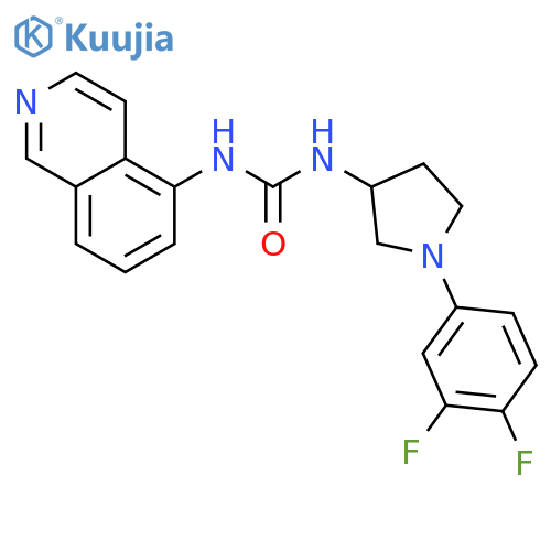 Urea, N-[(3R)-1-(3,4-difluorophenyl)-3-pyrrolidinyl]-N'-5-isoquinolinyl- structure
