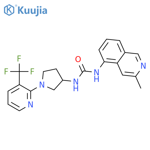 Urea,N-(3-methyl-5-isoquinolinyl)-N'-[(3R)-1-[3-(trifluoromethyl)-2-pyridinyl]-3-pyrrolidinyl]- structure