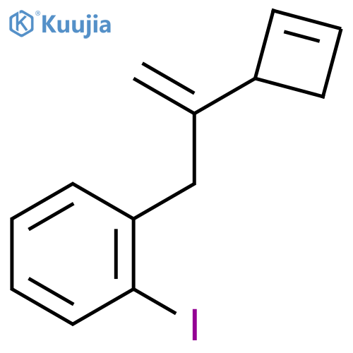 Benzene, 1-[2-(2-cyclobuten-1-yl)-2-propenyl]-2-iodo- structure
