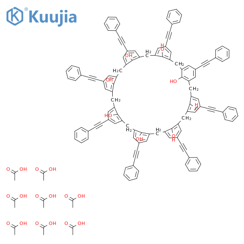 NONACYCLO[43.3.1.13,7.19,13.115,19.121,25.127,31.133,37.139,43]HEXAPENTACONTA-1(49),3,5,7(56),9,11,13(55),15,17,19(54),21,23,25(53),27,29,31(52),33,35,37(51),39,41,43(50),45,47-TETRACOSAENE-49,50,51,52,53,54,55,56-OCTOL, 5,11,17,23,29,35,41,47-OCTAKIS(PHENYLETHYNYL)-, OCTAACETATE structure