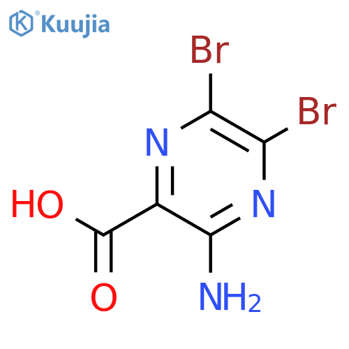 3-Amino-5,6-dibromopyrazine-2-carboxylic acid structure