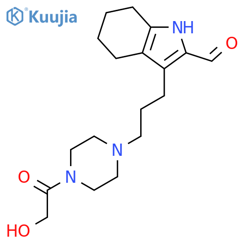 Piperazine,1-[3-(2-formyl-4,5,6,7-tetrahydro-1H-indol-3-yl)propyl]-4-(hydroxyacetyl)- structure