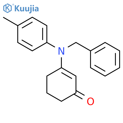 2-Cyclohexen-1-one, 3-[(4-methylphenyl)(phenylmethyl)amino]- structure