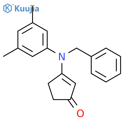2-Cyclopenten-1-one, 3-[(3,5-dimethylphenyl)(phenylmethyl)amino]- structure