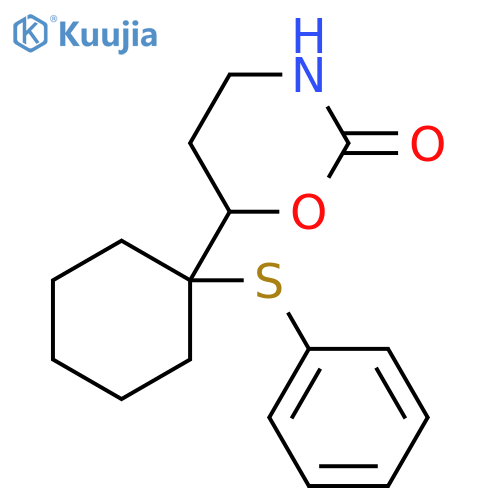 2H-1,3-Oxazin-2-one, tetrahydro-6-[1-(phenylthio)cyclohexyl]- structure