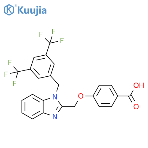 Benzoic acid,4-[[1-[[3,5-bis(trifluoromethyl)phenyl]methyl]-1H-benzimidazol-2-yl]methoxy]- structure