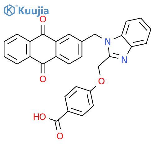 Benzoic acid,4-[[1-[(9,10-dihydro-9,10-dioxo-2-anthracenyl)methyl]-1H-benzimidazol-2-yl]methoxy]- structure