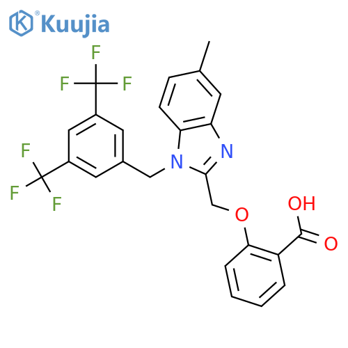 Benzoic acid,2-[[1-[[3,5-bis(trifluoromethyl)phenyl]methyl]-5-methyl-1H-benzimidazol-2-yl]methoxy]- structure