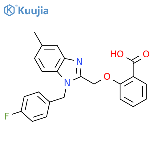 Benzoic acid,2-[[1-[(4-fluorophenyl)methyl]-5-methyl-1H-benzimidazol-2-yl]methoxy]- structure