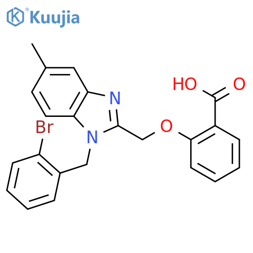 Benzoic acid,2-[[1-[(2-bromophenyl)methyl]-5-methyl-1H-benzimidazol-2-yl]methoxy]- structure