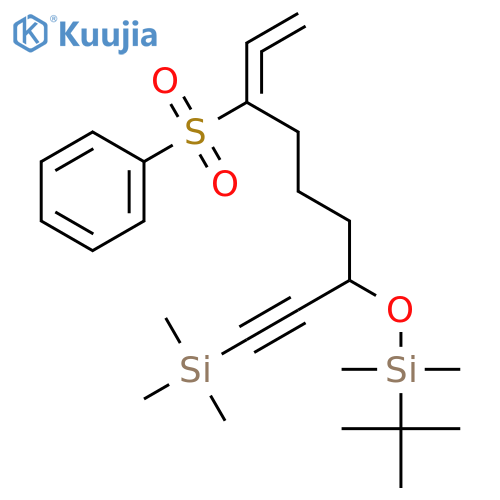 Silane,(1,1-dimethylethyl)dimethyl[[5-(phenylsulfonyl)-1-[(trimethylsilyl)ethynyl]-5,6-heptadienyl]oxy]- structure