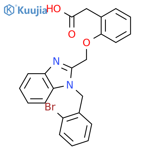 Benzeneacetic acid,2-[[1-[(2-bromophenyl)methyl]-1H-benzimidazol-2-yl]methoxy]- structure