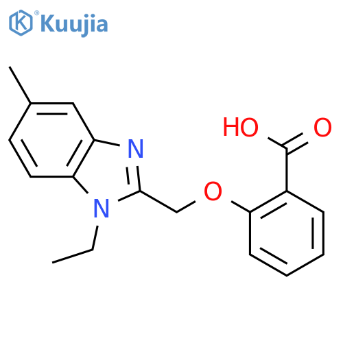 Benzoic acid, 2-[(1-ethyl-5-methyl-1H-benzimidazol-2-yl)methoxy]- structure