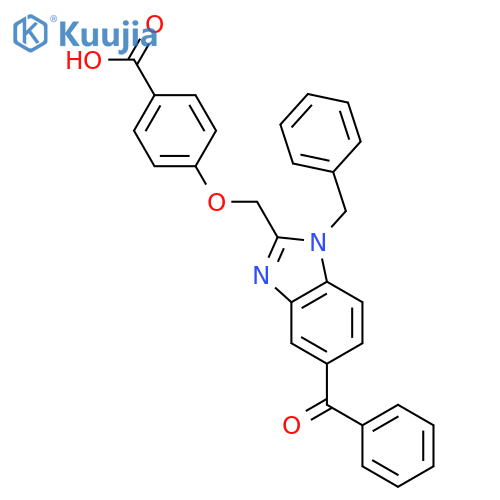 Benzoic acid,4-[[5-benzoyl-1-(phenylmethyl)-1H-benzimidazol-2-yl]methoxy]- structure