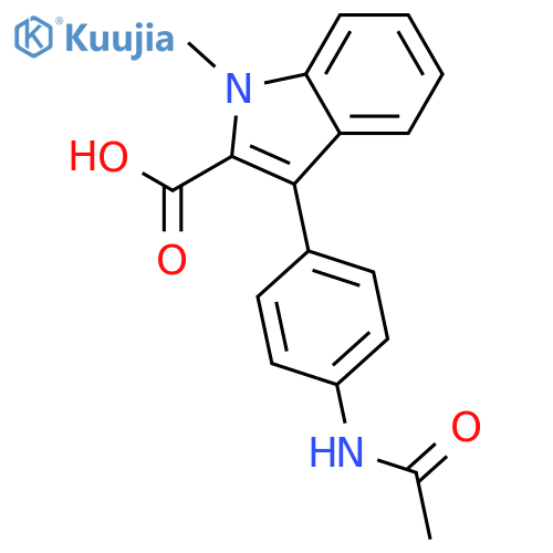 1H-Indole-2-carboxylic acid, 3-[4-(acetylamino)phenyl]-1-methyl- structure
