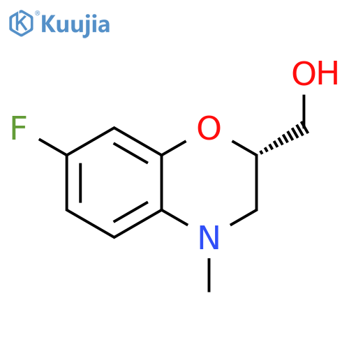 2H-1,4-Benzoxazine-2-methanol, 7-fluoro-3,4-dihydro-4-methyl-, (2S)- structure