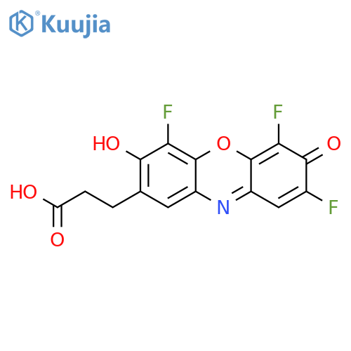 3H-PHENOXAZINE-8-PROPANOIC ACID, 2,4,6-TRIFLUORO-7-HYDROXY-3-OXO- structure