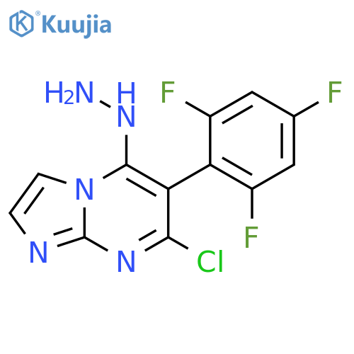 Imidazo[1,2-a]pyrimidine, 7-chloro-5-hydrazino-6-(2,4,6-trifluorophenyl)- structure