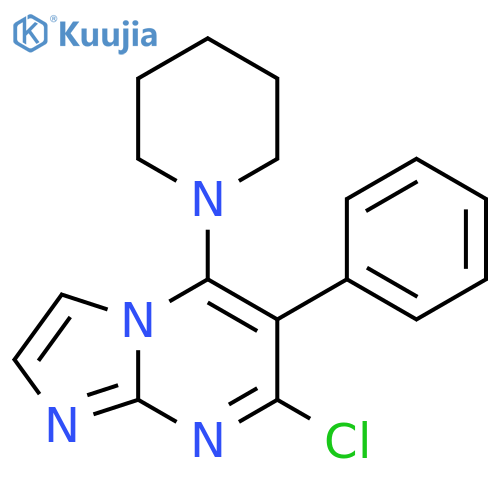 IMIDAZO[1,2-A]PYRIMIDINE, 7-CHLORO-6-PHENYL-5-(1-PIPERIDINYL)- structure