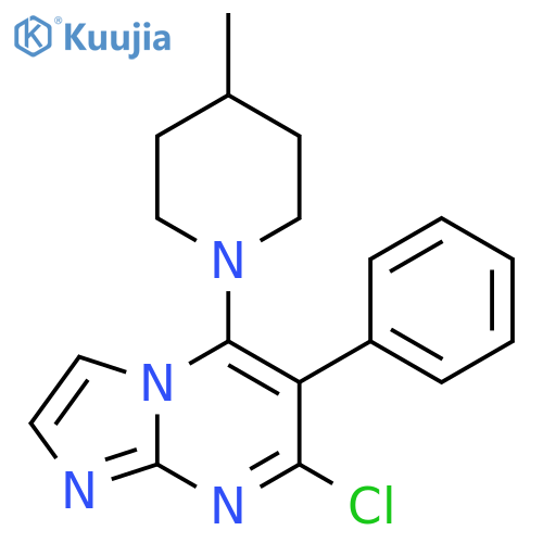 Imidazo[1,2-a]pyrimidine, 7-chloro-5-(4-methyl-1-piperidinyl)-6-phenyl- structure
