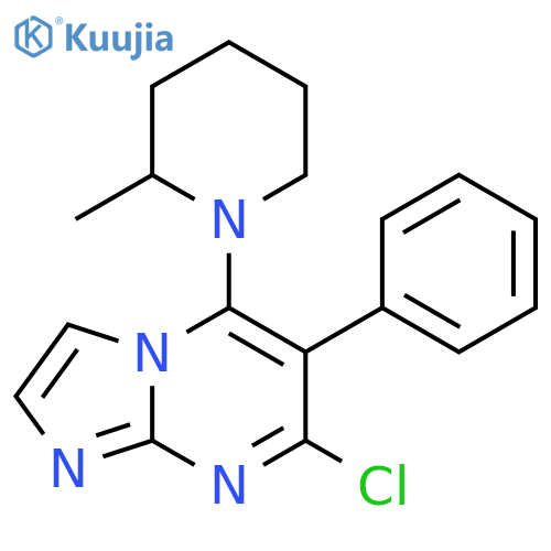 IMIDAZO[1,2-A]PYRIMIDINE, 7-CHLORO-5-(2-METHYL-1-PIPERIDINYL)-6-PHENYL- structure