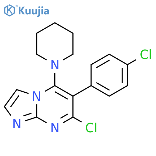 IMIDAZO[1,2-A]PYRIMIDINE, 7-CHLORO-6-(4-CHLOROPHENYL)-5-(1-PIPERIDINYL)- structure