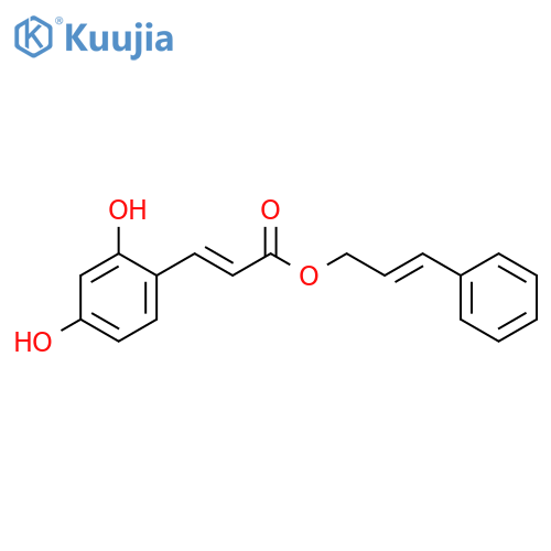 2-Propenoic acid, 3-(2,4-dihydroxyphenyl)-, 3-phenyl-2-propenyl ester structure