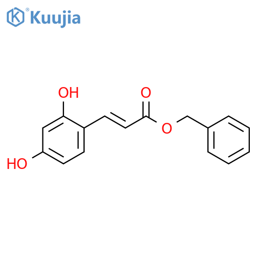 2-Propenoic acid, 3-(2,4-dihydroxyphenyl)-, phenylmethyl ester structure