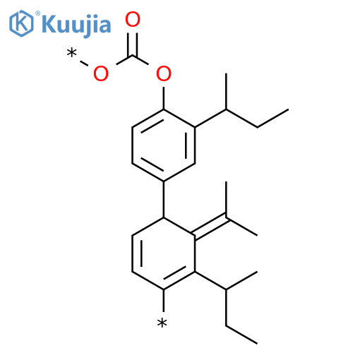 Poly[oxycarbonyloxy[2-(1-methylpropyl)-1,4-phenylene](1-methylethylidene)[3-(1-methylpropyl)-1,4-phenylene]] structure