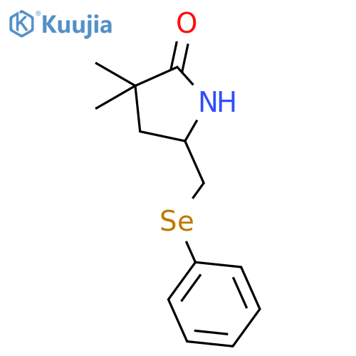 2-Pyrrolidinone, 3,3-dimethyl-5-[(phenylseleno)methyl]- structure