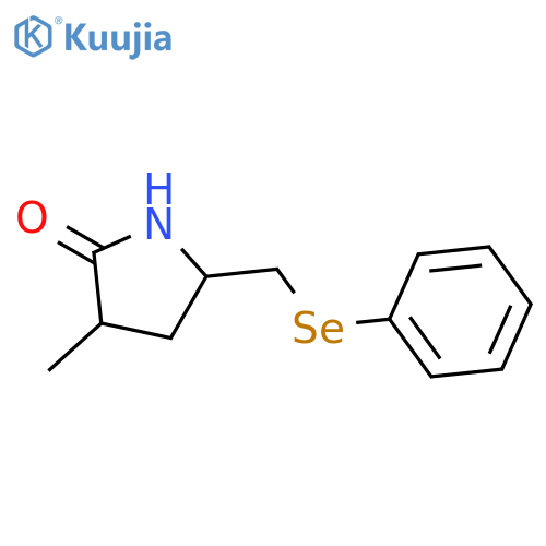 2-Pyrrolidinone, 3-methyl-5-[(phenylseleno)methyl]- structure