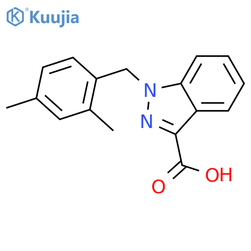 1H-Indazole-3-carboxylicacid, 1-[(2,4-dimethylphenyl)methyl]- structure