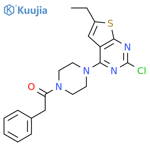 Piperazine,1-(2-chloro-6-ethylthieno[2,3-d]pyrimidin-4-yl)-4-(phenylacetyl)- structure