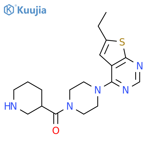 Piperazine,1-(6-ethylthieno[2,3-d]pyrimidin-4-yl)-4-(3-piperidinylcarbonyl)- structure