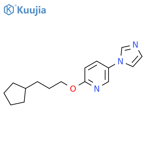 Pyridine, 2-(3-cyclopentylpropoxy)-5-(1H-imidazol-1-yl)- structure