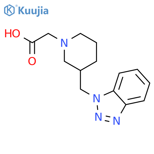 1-Piperidineacetic acid, 3-(1H-benzotriazol-1-ylmethyl)- structure