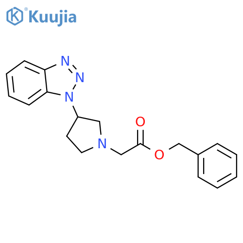 1-Pyrrolidineacetic acid, 3-(1H-benzotriazol-1-yl)-, phenylmethyl ester structure